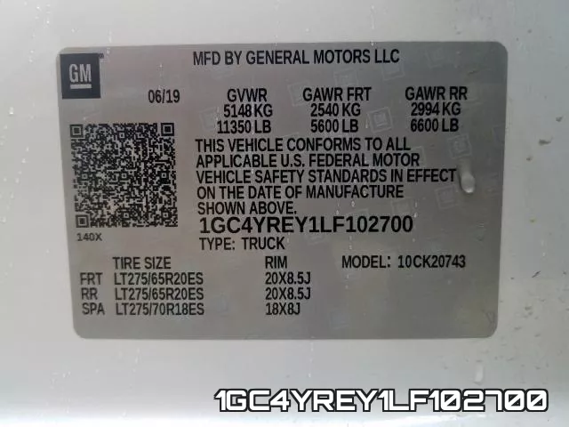 1GC4YREY1LF102700 фото 2