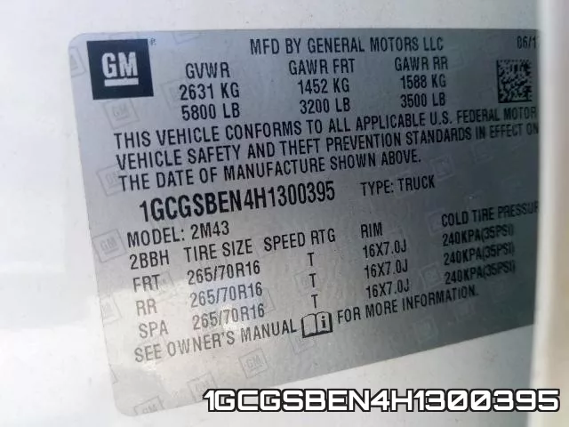 1GCGSBEN4H1300395 фото 2