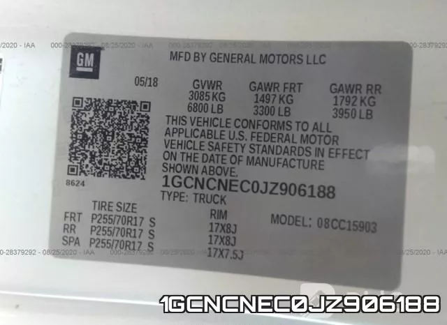 1GCNCNEC0JZ906188 фото 10