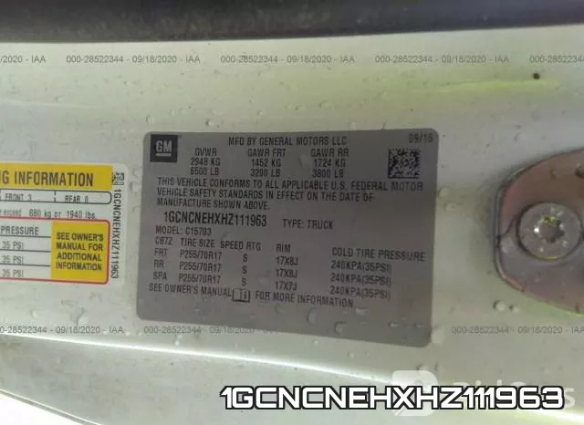 1GCNCNEHXHZ111963 фото 10