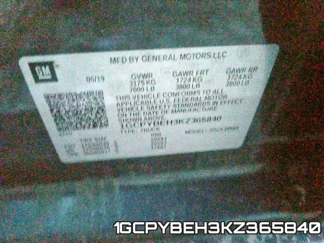 1GCPYBEH3KZ365840 фото 2