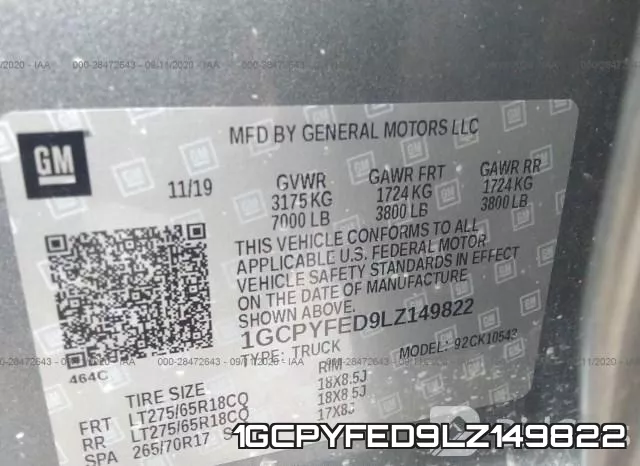 1GCPYFED9LZ149822 фото 10