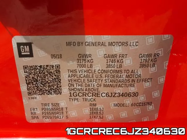 1GCRCREC6JZ340630 фото 2