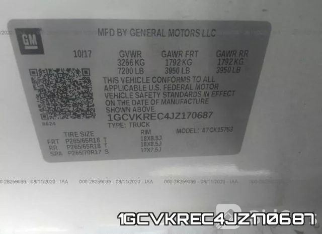 1GCVKREC4JZ170687 фото 10