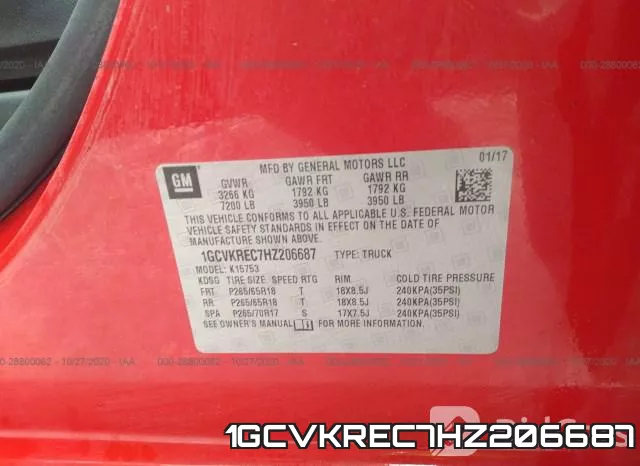1GCVKREC7HZ206687 фото 10