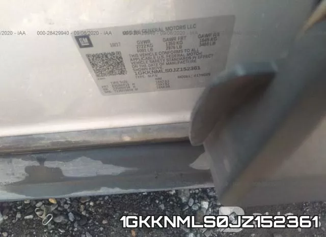 1GKKNMLS0JZ152361 фото 10