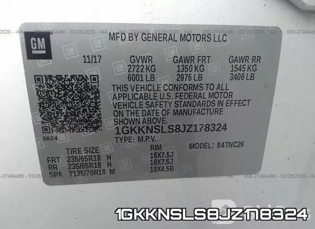 1GKKNSLS8JZ178324 фото 10