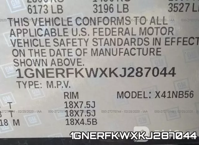 1GNERFKWXKJ287044 фото 10