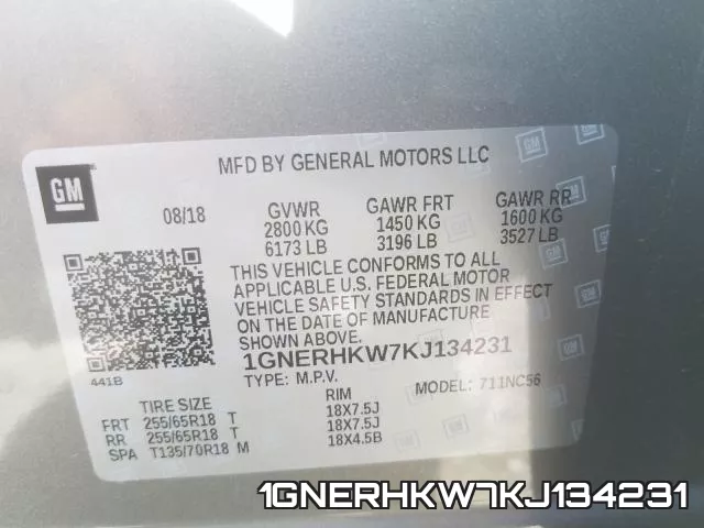 1GNERHKW7KJ134231 фото 2