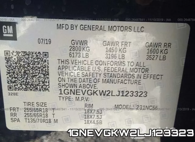 1GNEVGKW2LJ123323 фото 10