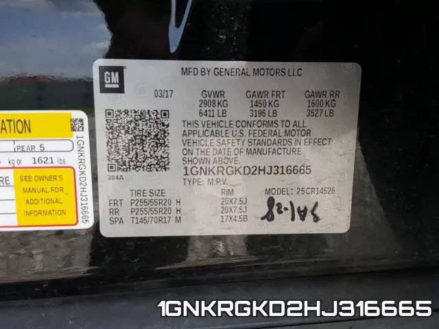 1GNKRGKD2HJ316665 фото 2