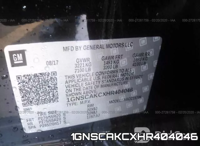 1GNSCAKCXHR404046 фото 10