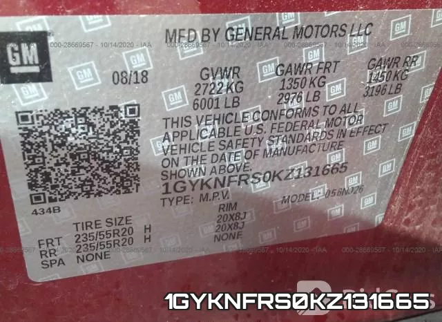 1GYKNFRS0KZ131665 фото 10