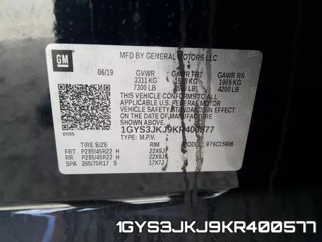 1GYS3JKJ9KR400577 фото 2