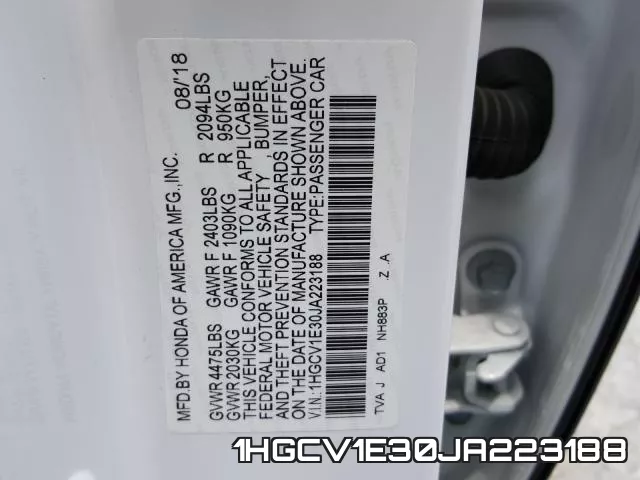 1HGCV1E30JA223188 фото 2