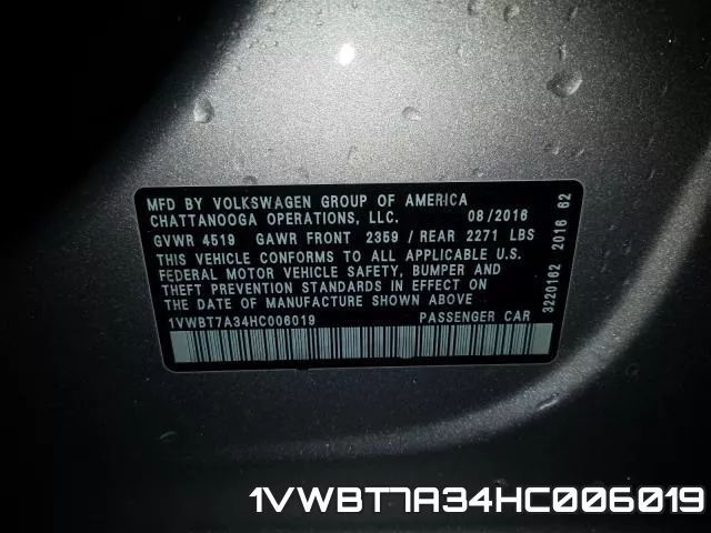 1VWBT7A34HC006019 фото 2