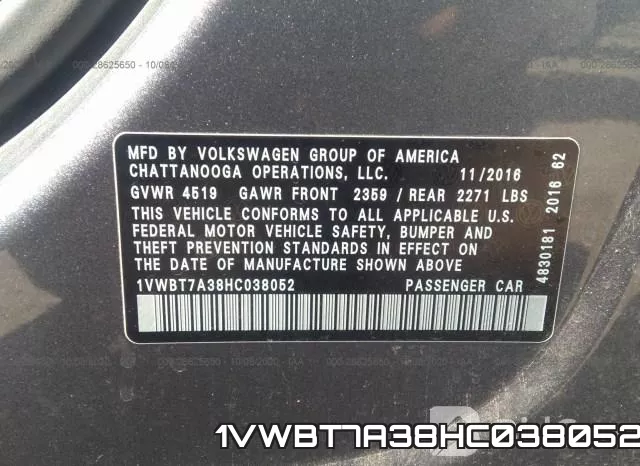 1VWBT7A38HC038052 фото 10