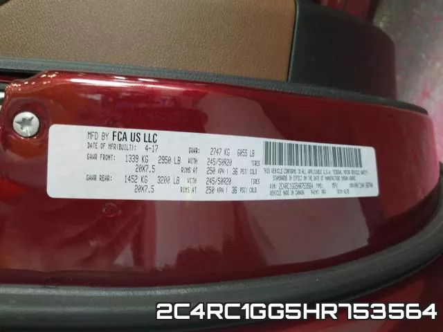 2C4RC1GG5HR753564 фото 2