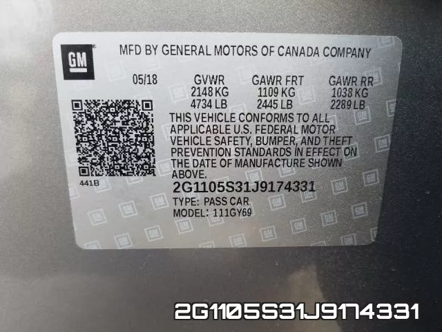 2G1105S31J9174331 фото 2