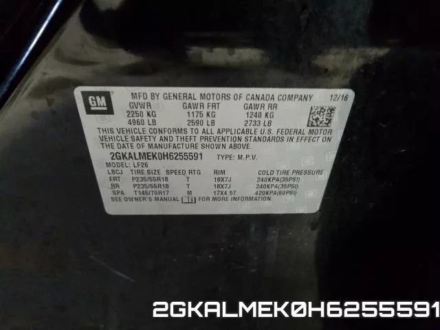 2GKALMEK0H6255591 фото 2