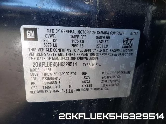 2GKFLUEK5H6329514 фото 2