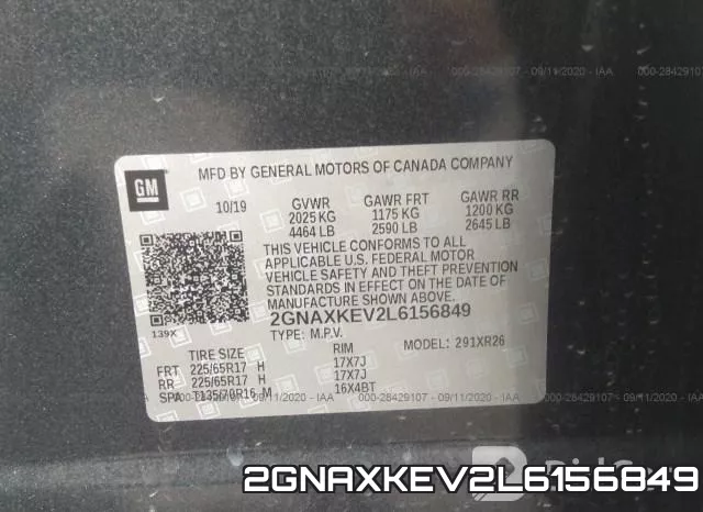 2GNAXKEV2L6156849 фото 10