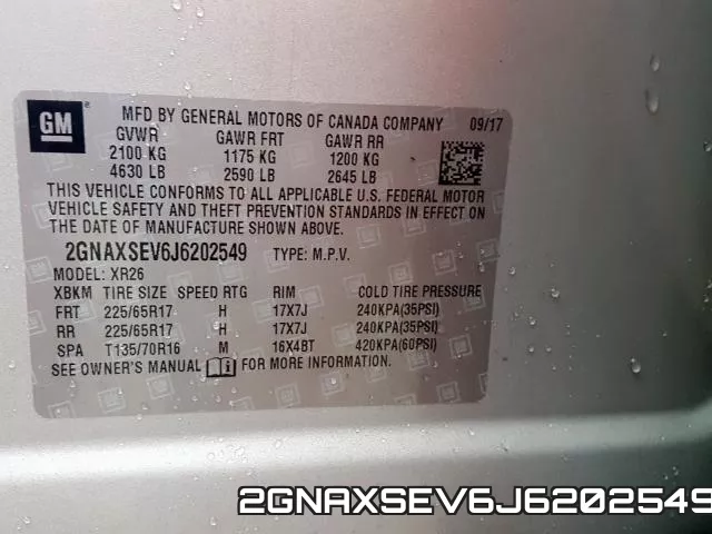 2GNAXSEV6J6202549 фото 2