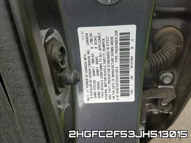 2HGFC2F53JH513015 фото 2