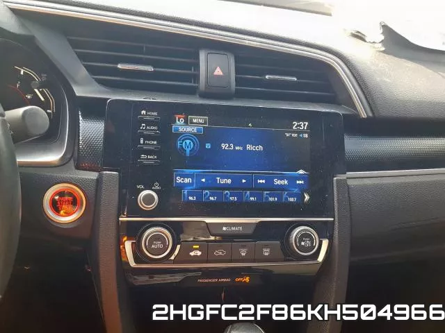 2HGFC2F86KH504966 фото 10