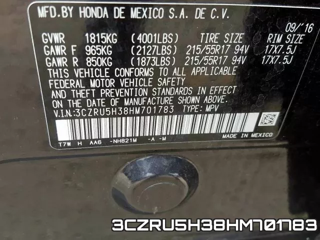 3CZRU5H38HM701783 фото 2