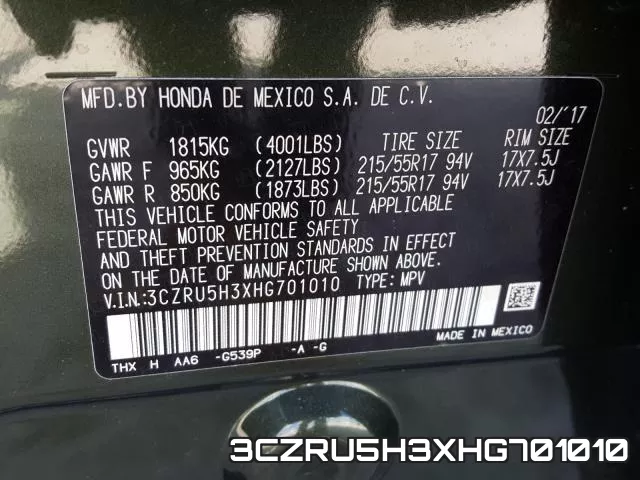 3CZRU5H3XHG701010 фото 2