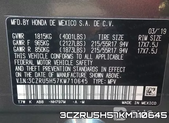 3CZRU5H57KM710645 фото 10