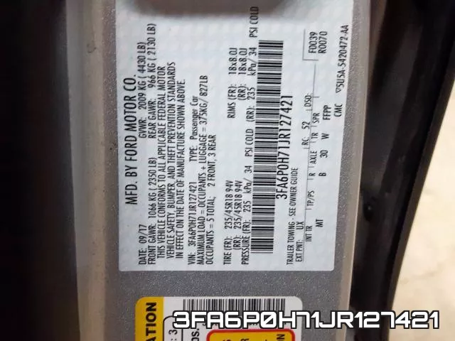 3FA6P0H71JR127421 фото 2