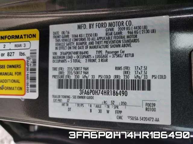 3FA6P0H74HR186490 фото 2