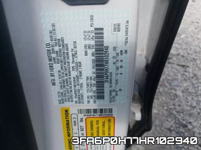 3FA6P0H77HR102940 фото 2