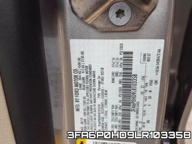 3FA6P0HD9LR103358 фото 2