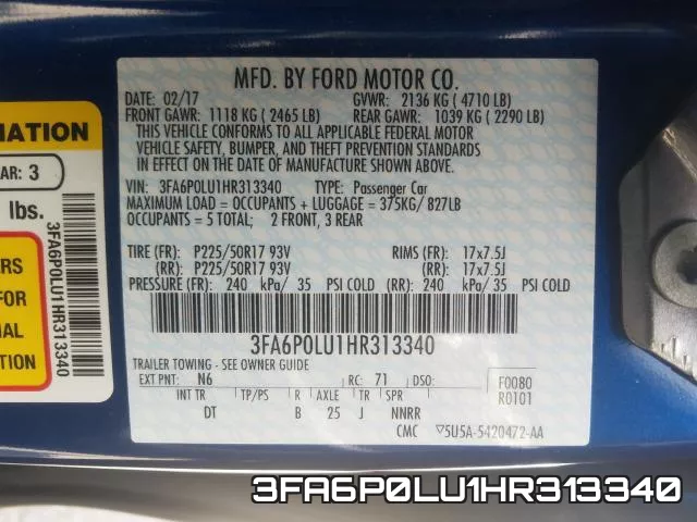 3FA6P0LU1HR313340 фото 2