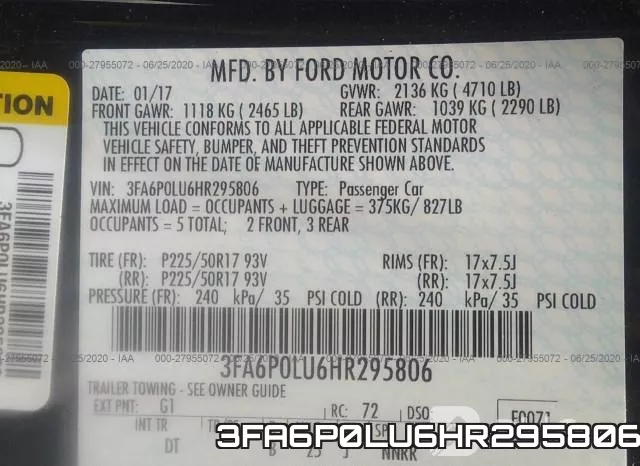 3FA6P0LU6HR295806 фото 10