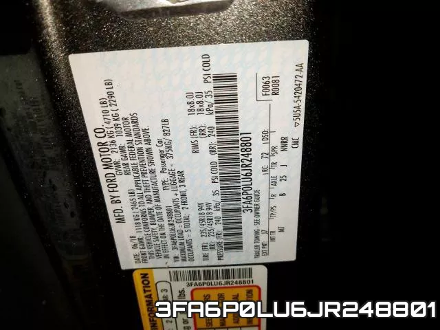 3FA6P0LU6JR248801 фото 2