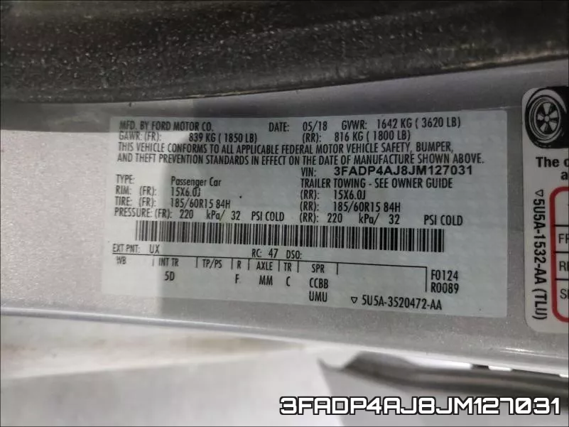 3FADP4AJ8JM127031 фото 2