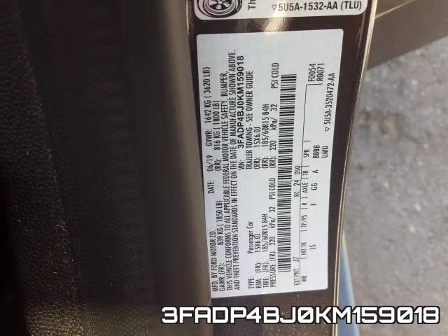 3FADP4BJ0KM159018 фото 2