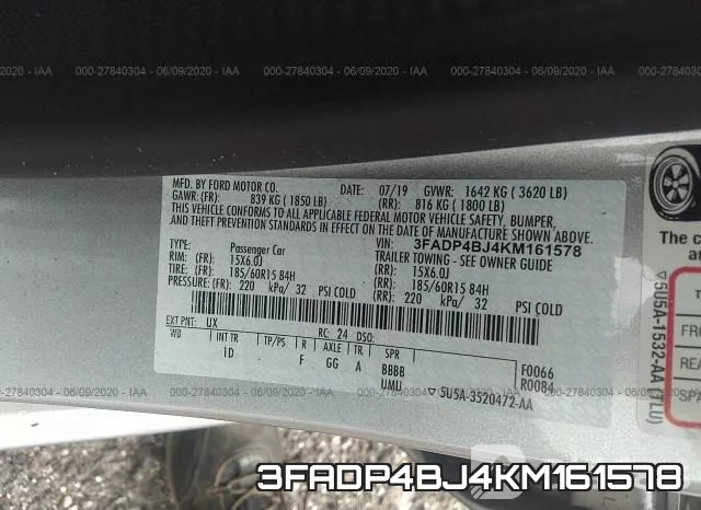 3FADP4BJ4KM161578 фото 10