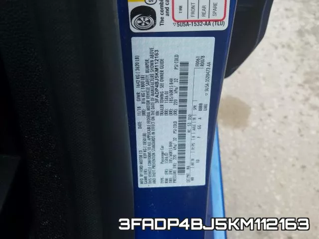 3FADP4BJ5KM112163 фото 2