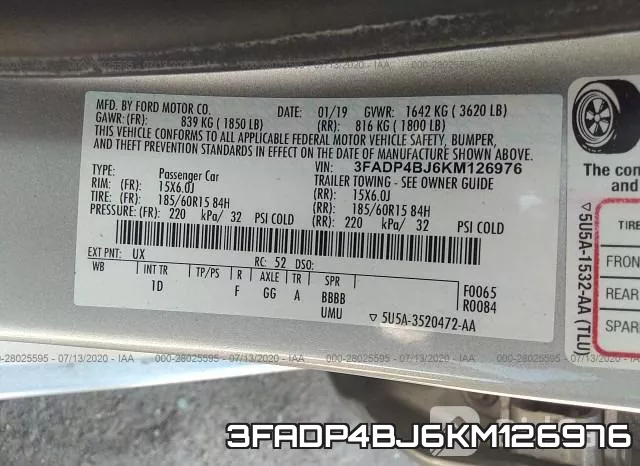 3FADP4BJ6KM126976 фото 10