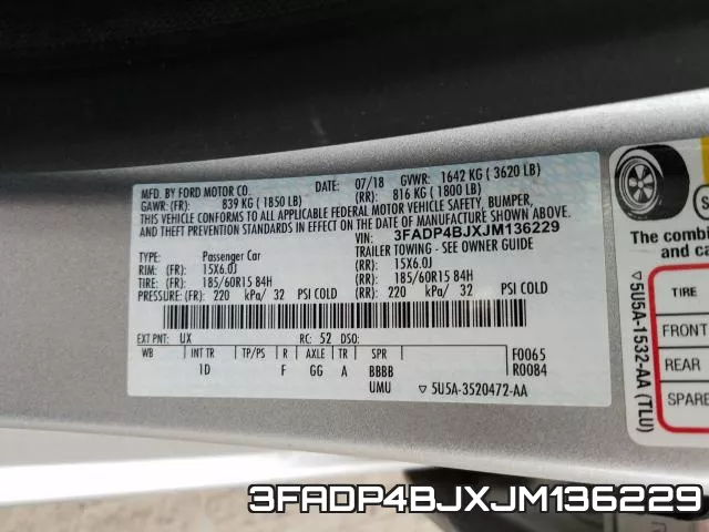 3FADP4BJXJM136229 фото 2