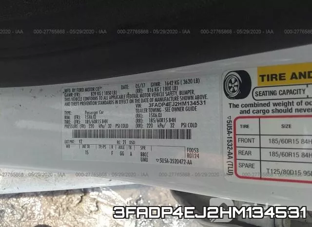 3FADP4EJ2HM134531 фото 10