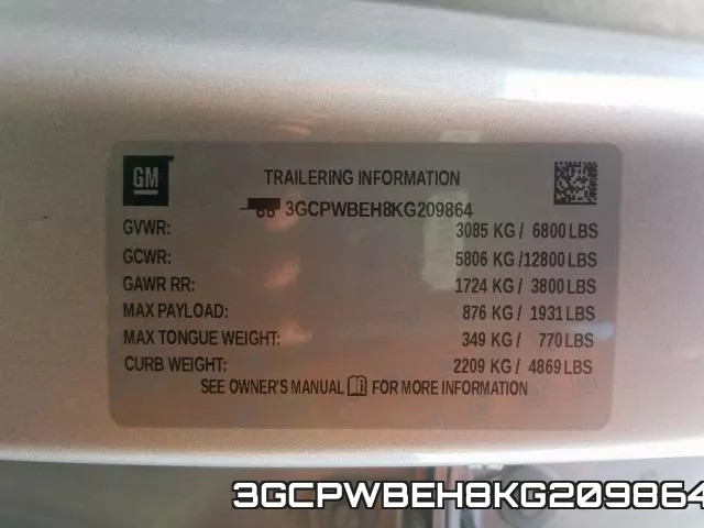 3GCPWBEH8KG209864 фото 2