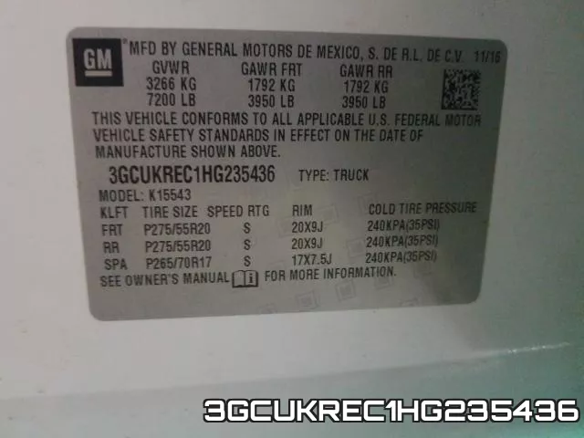 3GCUKREC1HG235436 фото 2