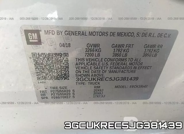 3GCUKREC5JG381439 фото 10