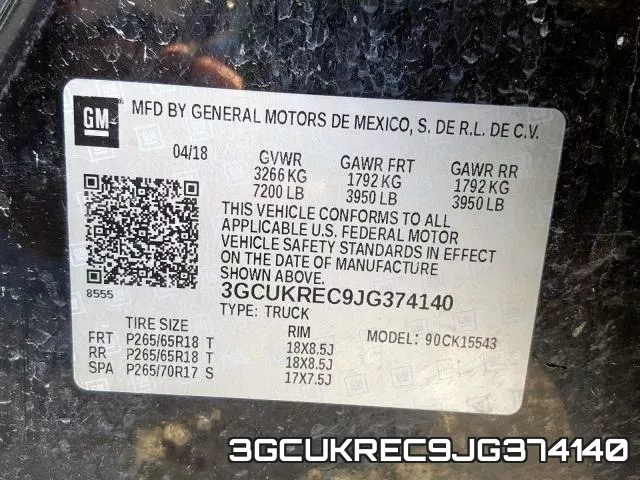 3GCUKREC9JG374140 фото 2